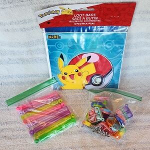 Pokemon Goody Bags with Bubble Wands & Fidget Toy Key Chain Stuffers